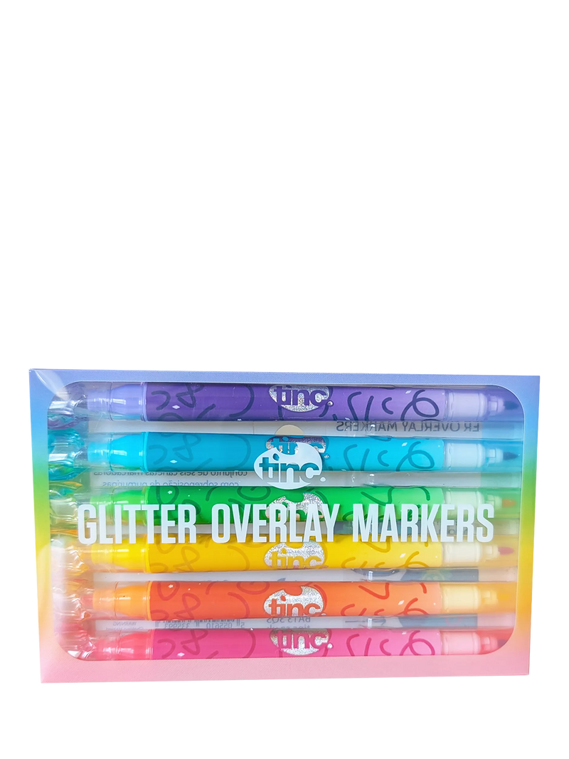 Tinc multi glitter marker pens set of 6 - British product