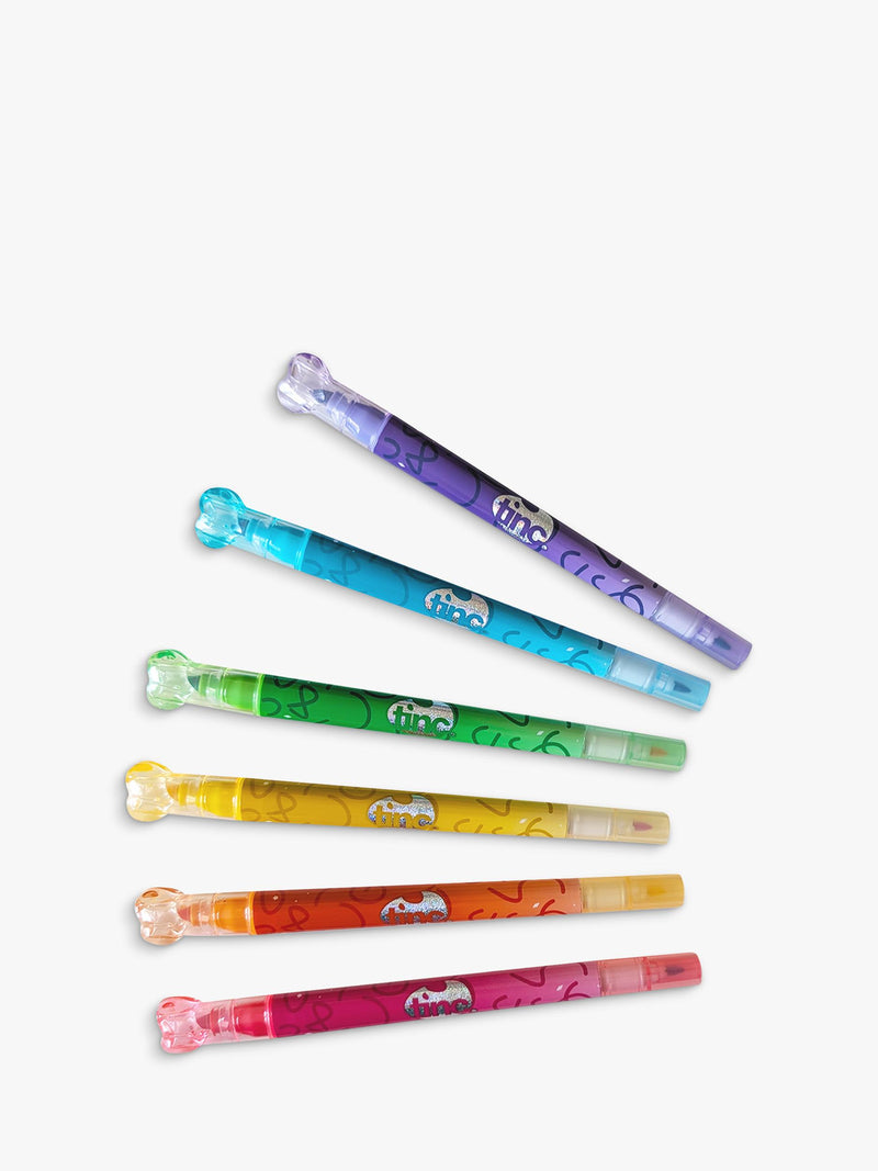 Tinc multi glitter marker pens set of 6 - British product