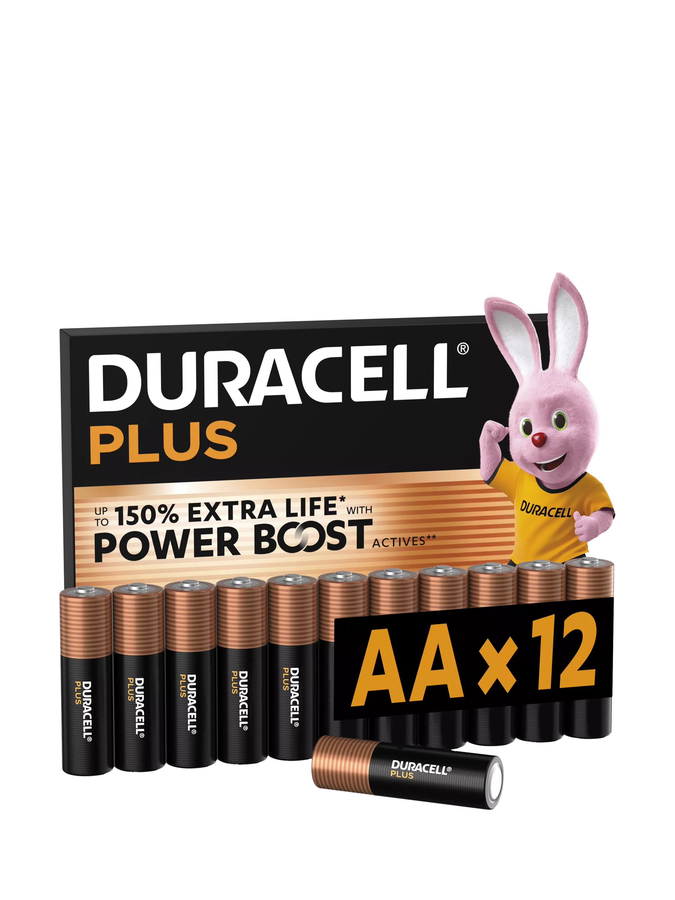 Duracell Plus AA batteries pack of 12, UK version