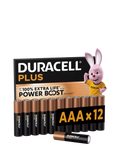 Duracell Plus AAA batteries 12 pack (British brand)