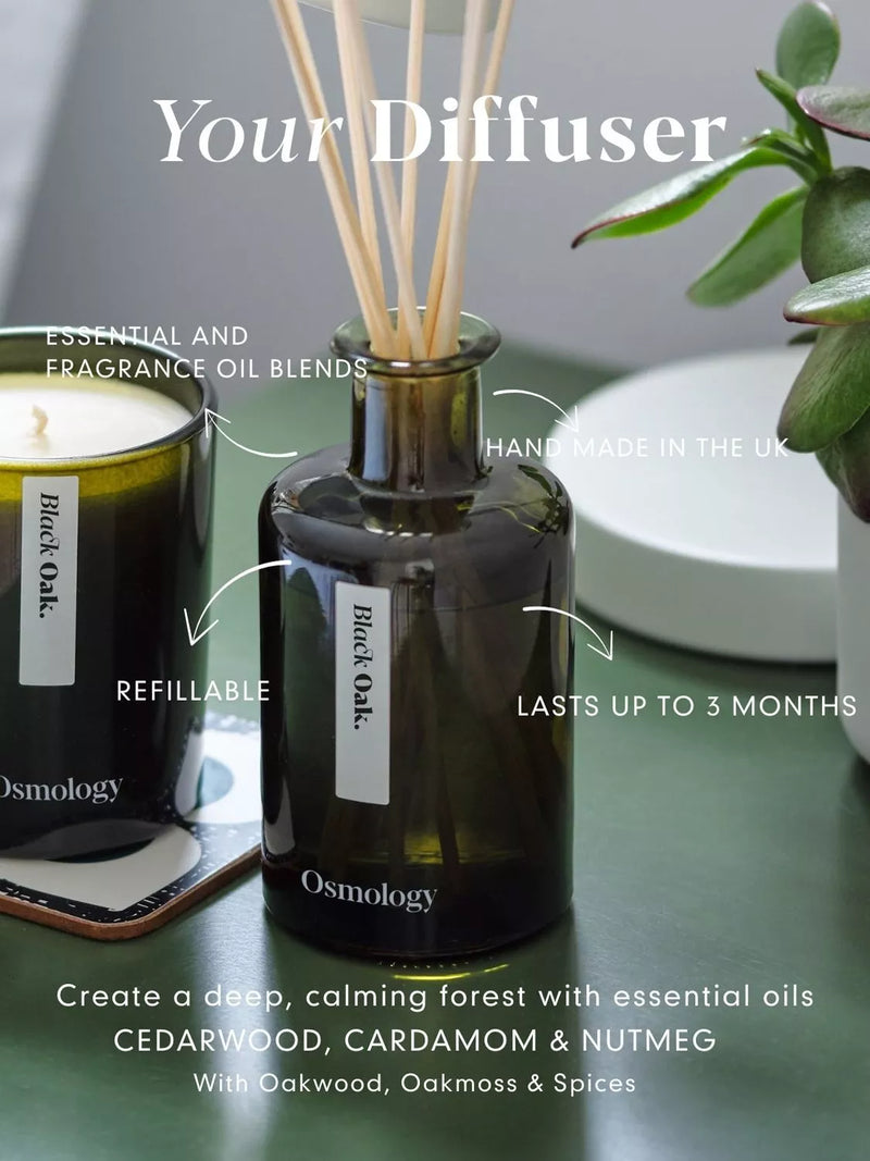 Osmology by Aery Black Oak reed diffuser 200ml (British brand)