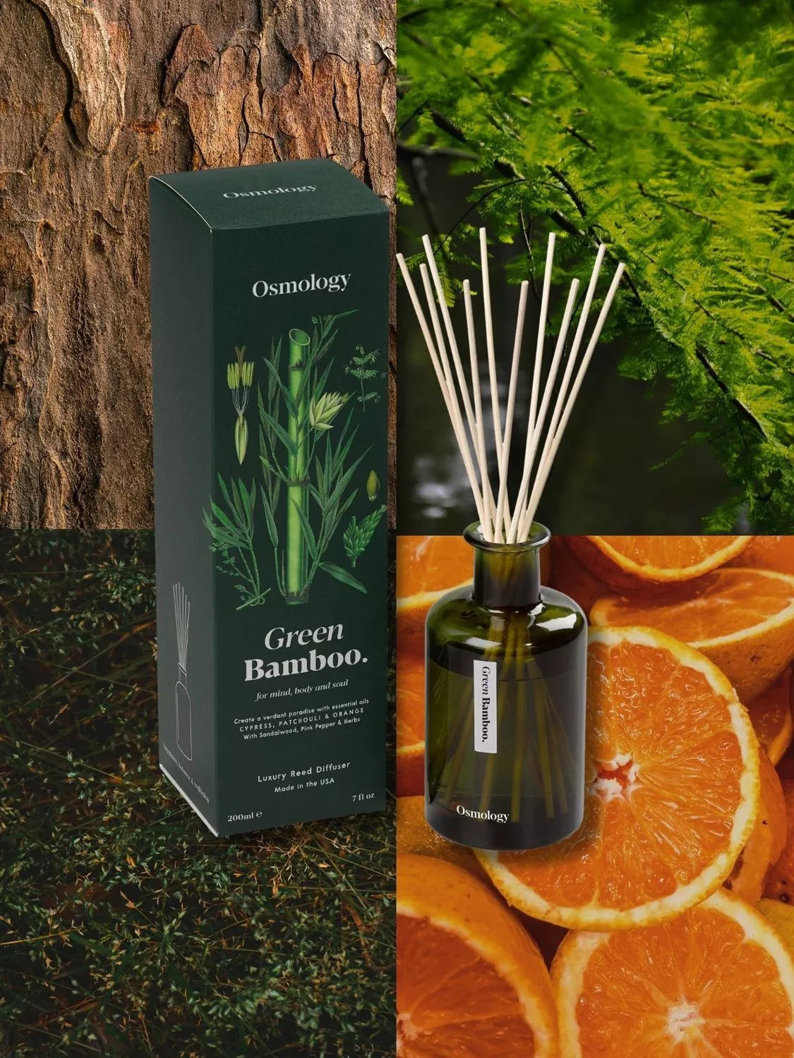 Osmology reed diffuser Green Bamboo 200ml - British product
