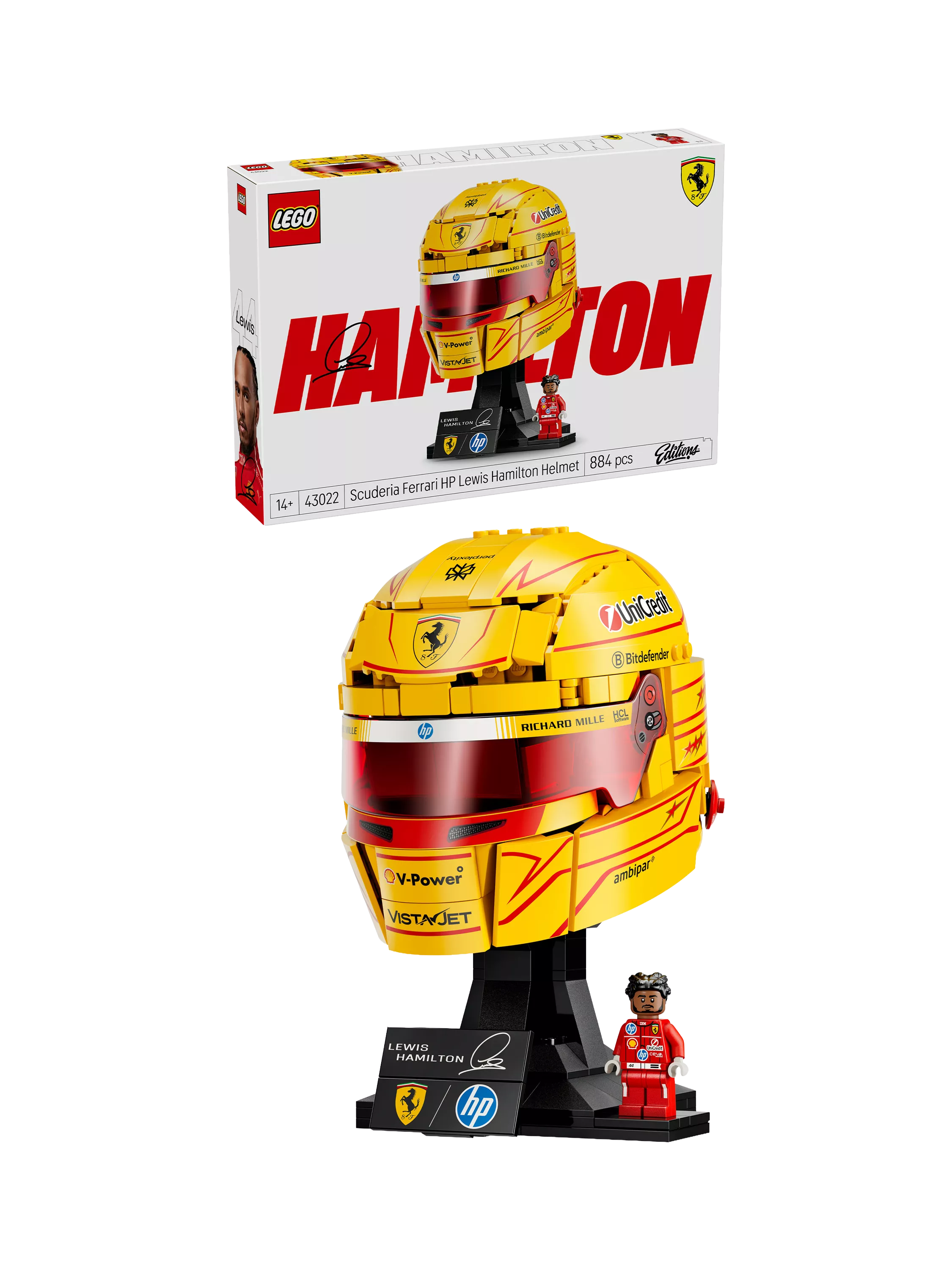 LEGO Lewis Hamilton F1 helmet building set 884 pieces - British product