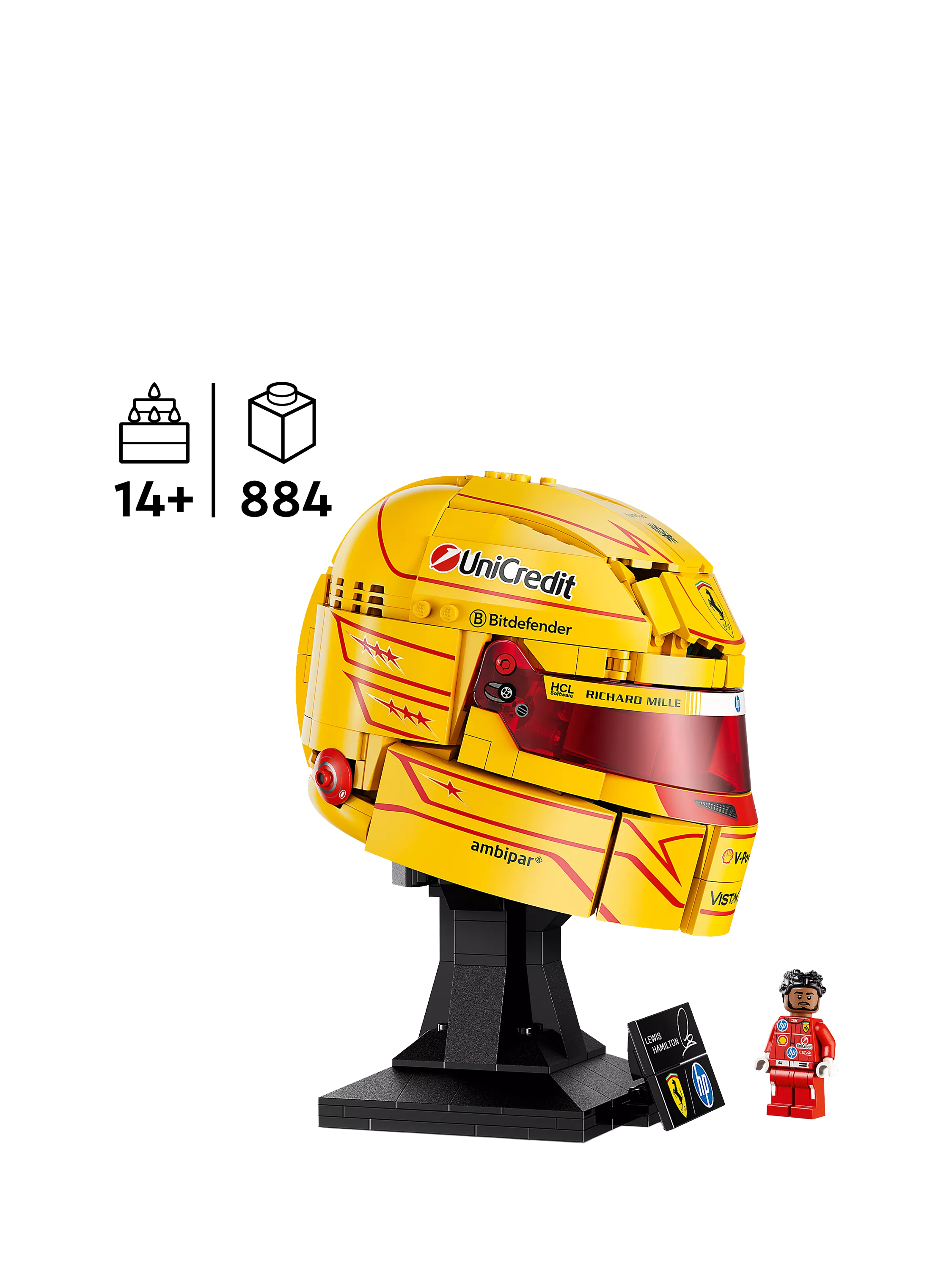 LEGO Lewis Hamilton F1 helmet building set 884 pieces - British product