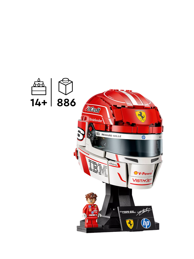LEGO Ferrari helmet Charles Leclerc 886 pieces, imported from the UK