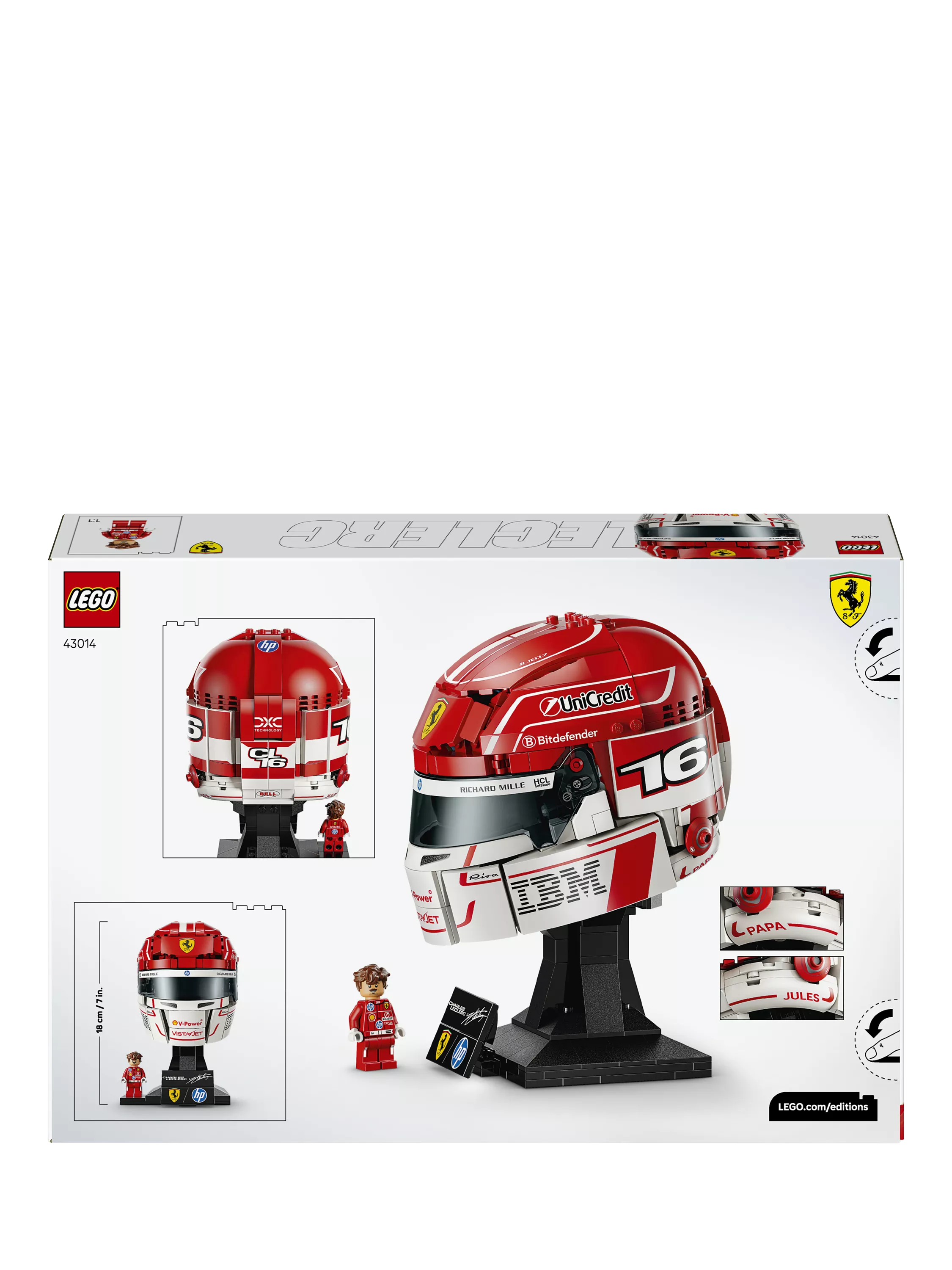 LEGO Ferrari helmet Charles Leclerc 886 pieces, imported from the UK