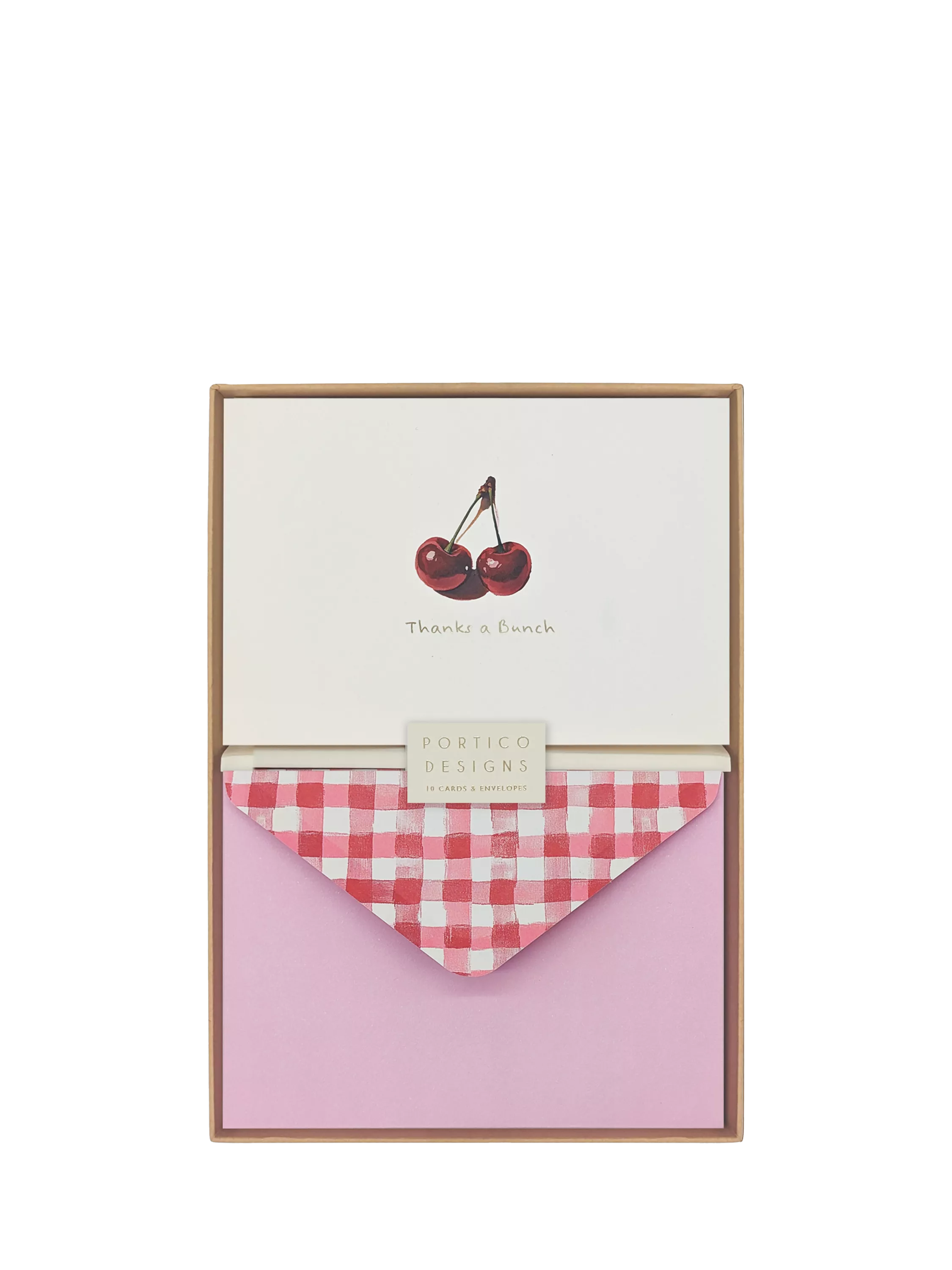 Portico cherry thank you cards set of 10, imported from the UK