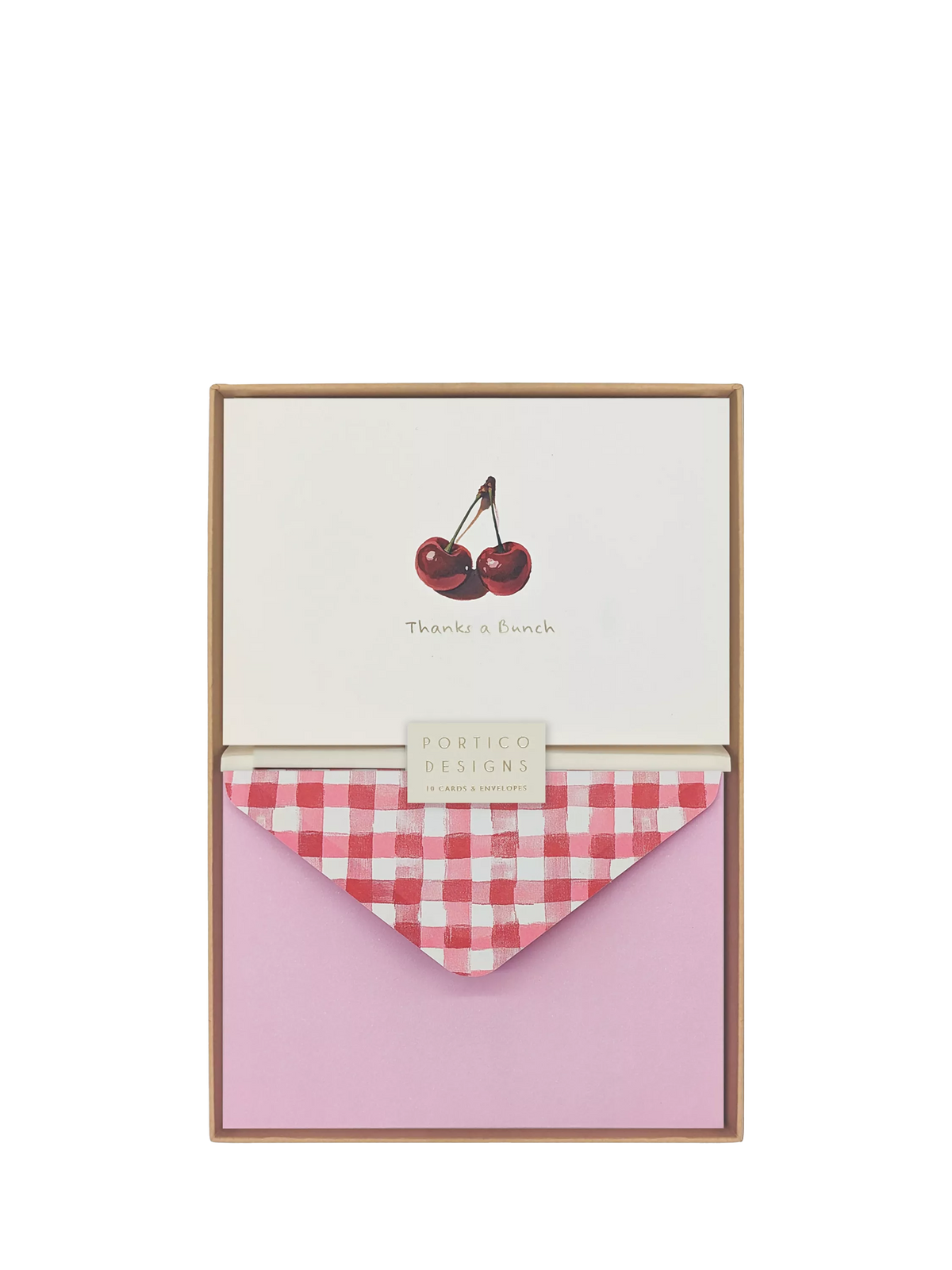 Portico cherry thank you cards set of 10, imported from the UK