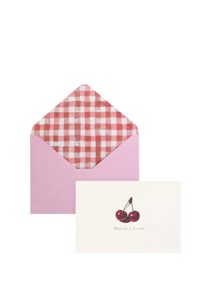 Portico cherry thank you cards set of 10, imported from the UK