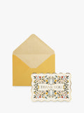 Portico floral die-cut thank you cards set of 10, imported from the UK