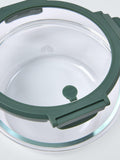 John Lewis X Deliciously Ella round green glass storage container 970ml - British product