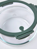 John Lewis X Deliciously Ella round green glass storage container 970ml - British product