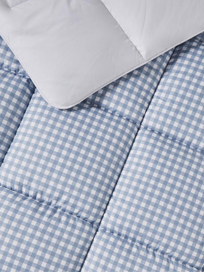 Night Lark gingham duvet set dusk blue double, imported from the UK
