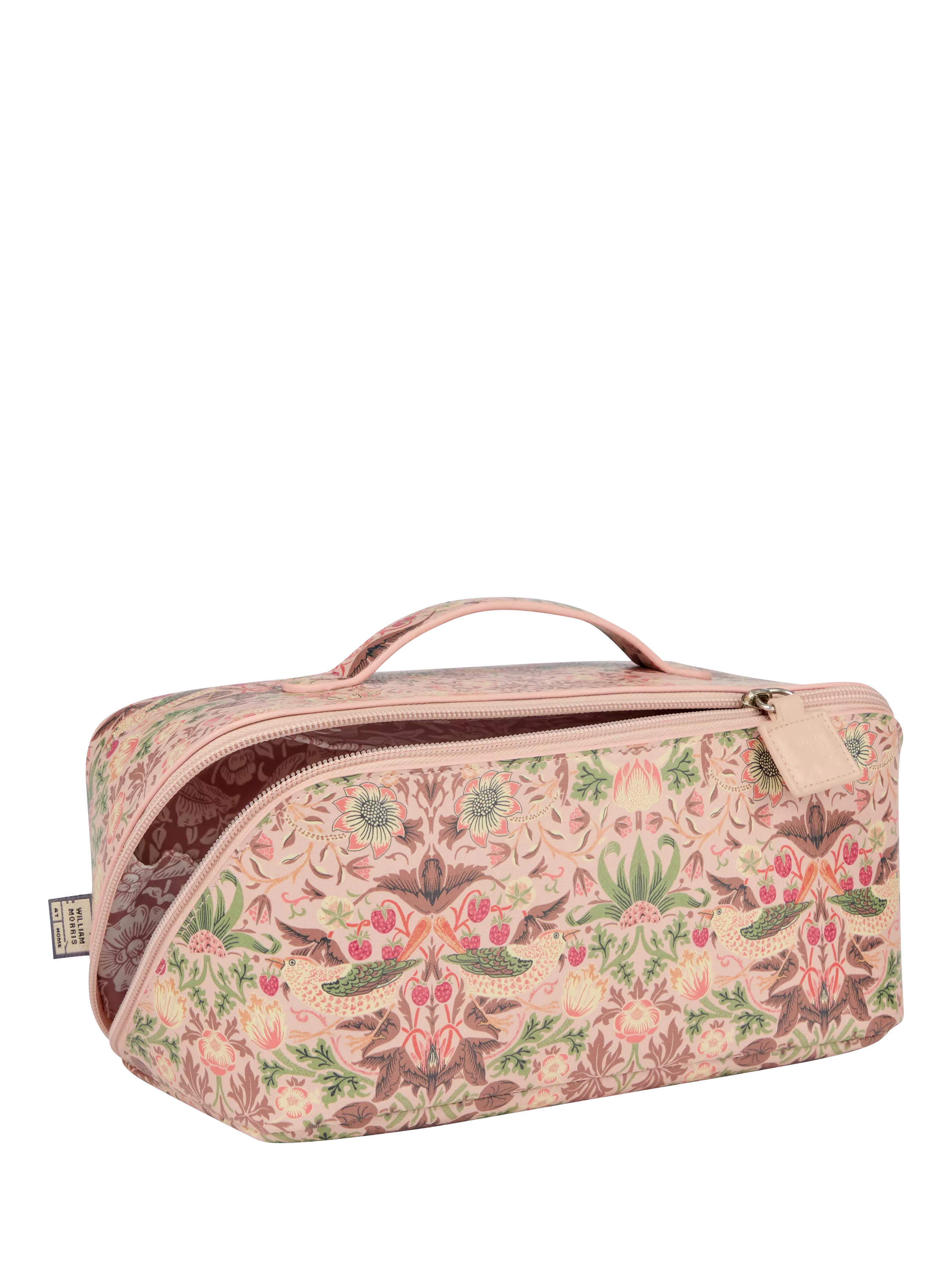 William Morris At Home Strawberry Thief lay flat wash bag UK version