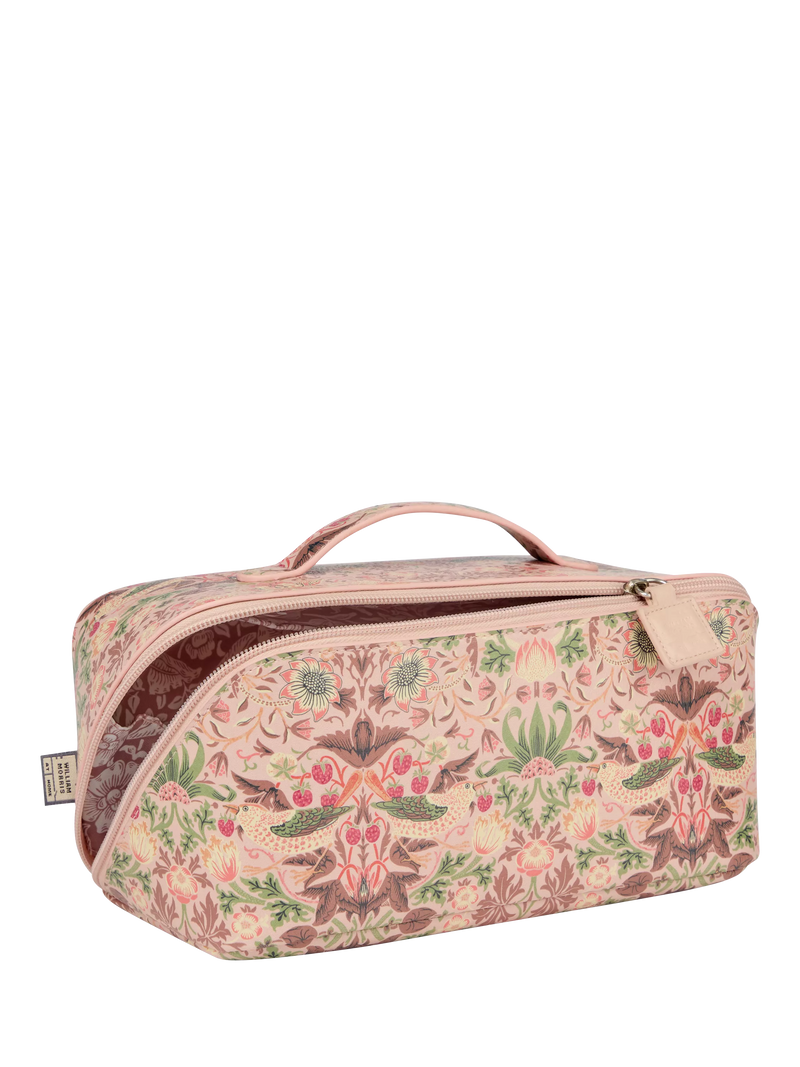 William Morris At Home Strawberry Thief lay flat wash bag UK version