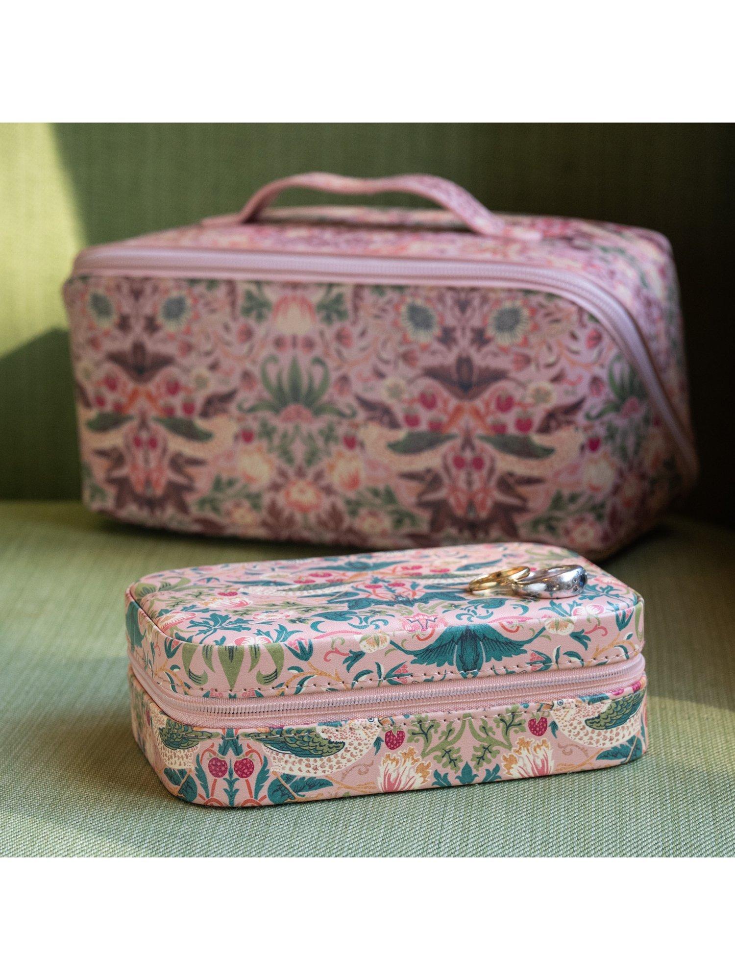 William Morris At Home Strawberry Thief lay flat wash bag UK version