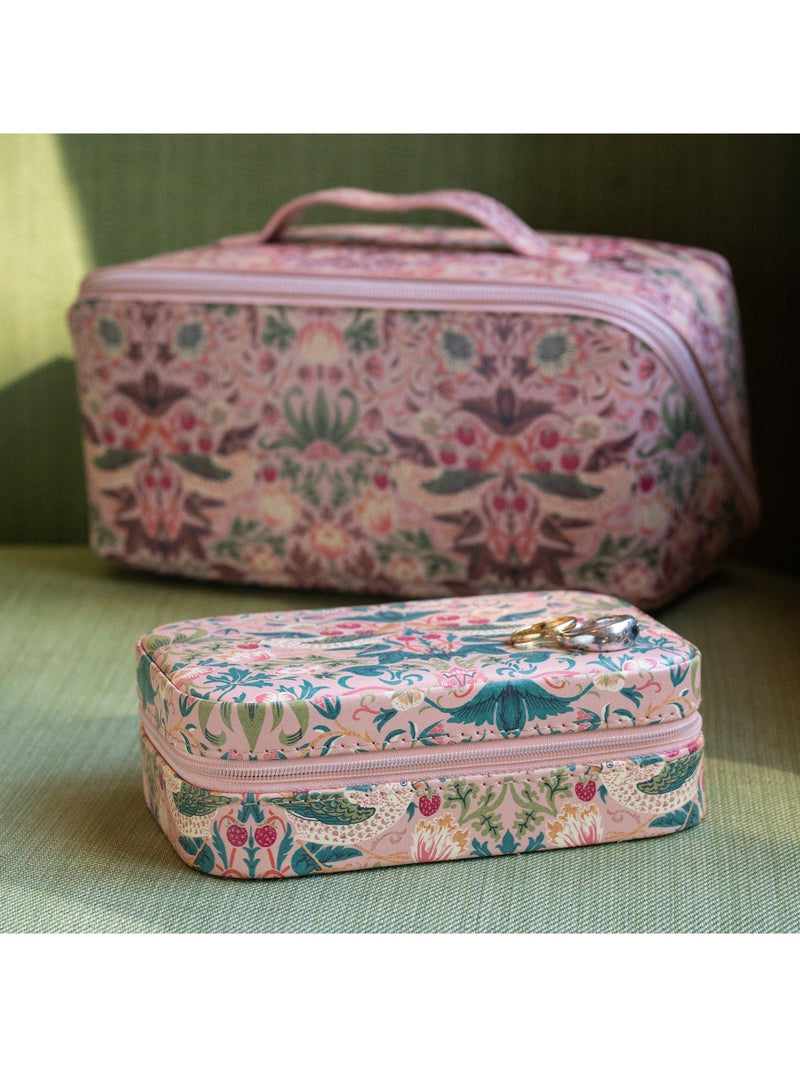 William Morris At Home Strawberry Thief lay flat wash bag UK version