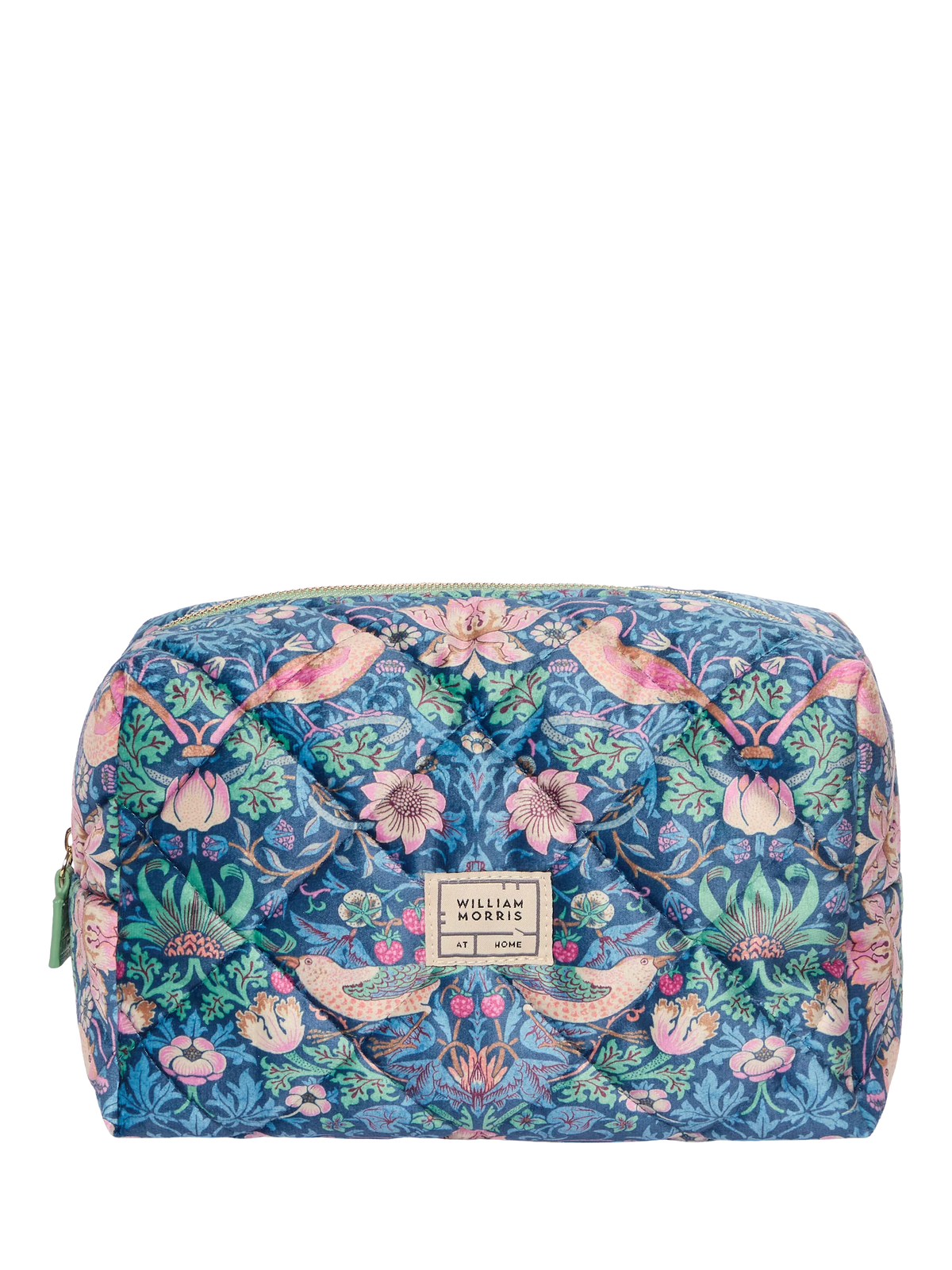 William Morris Strawberry Thief quilted wash bag, imported from the UK
