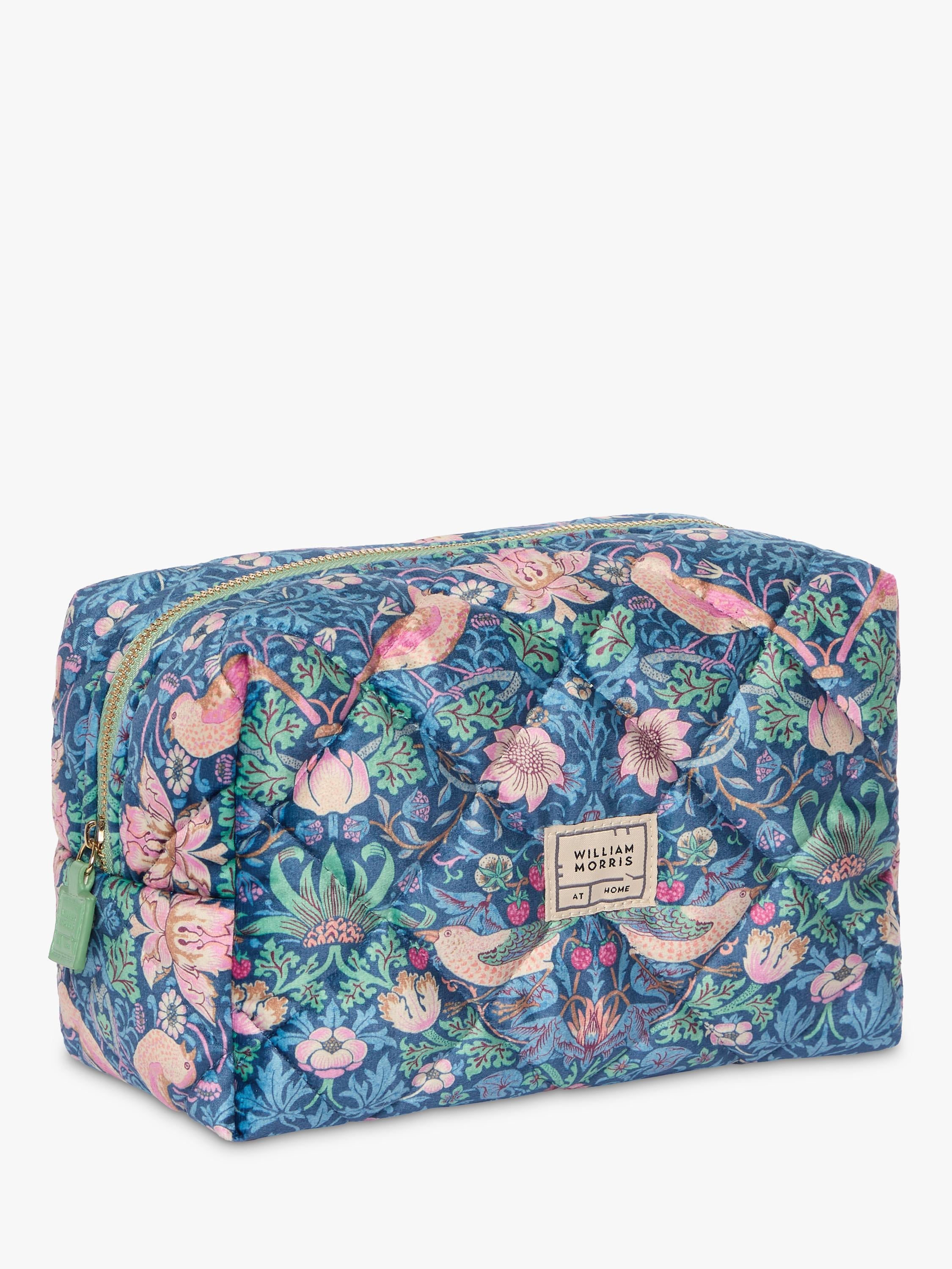William Morris Strawberry Thief quilted wash bag, imported from the UK