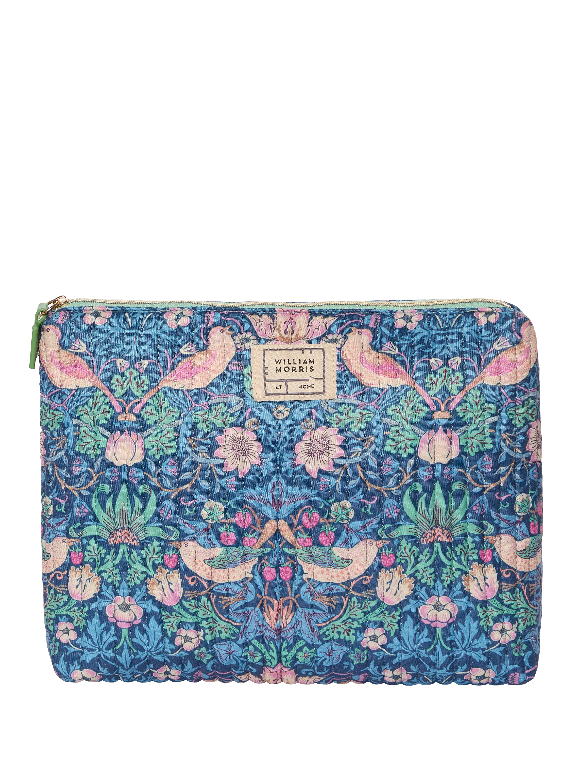 William Morris At Home Strawberry Thief quilted wash bag, UK version