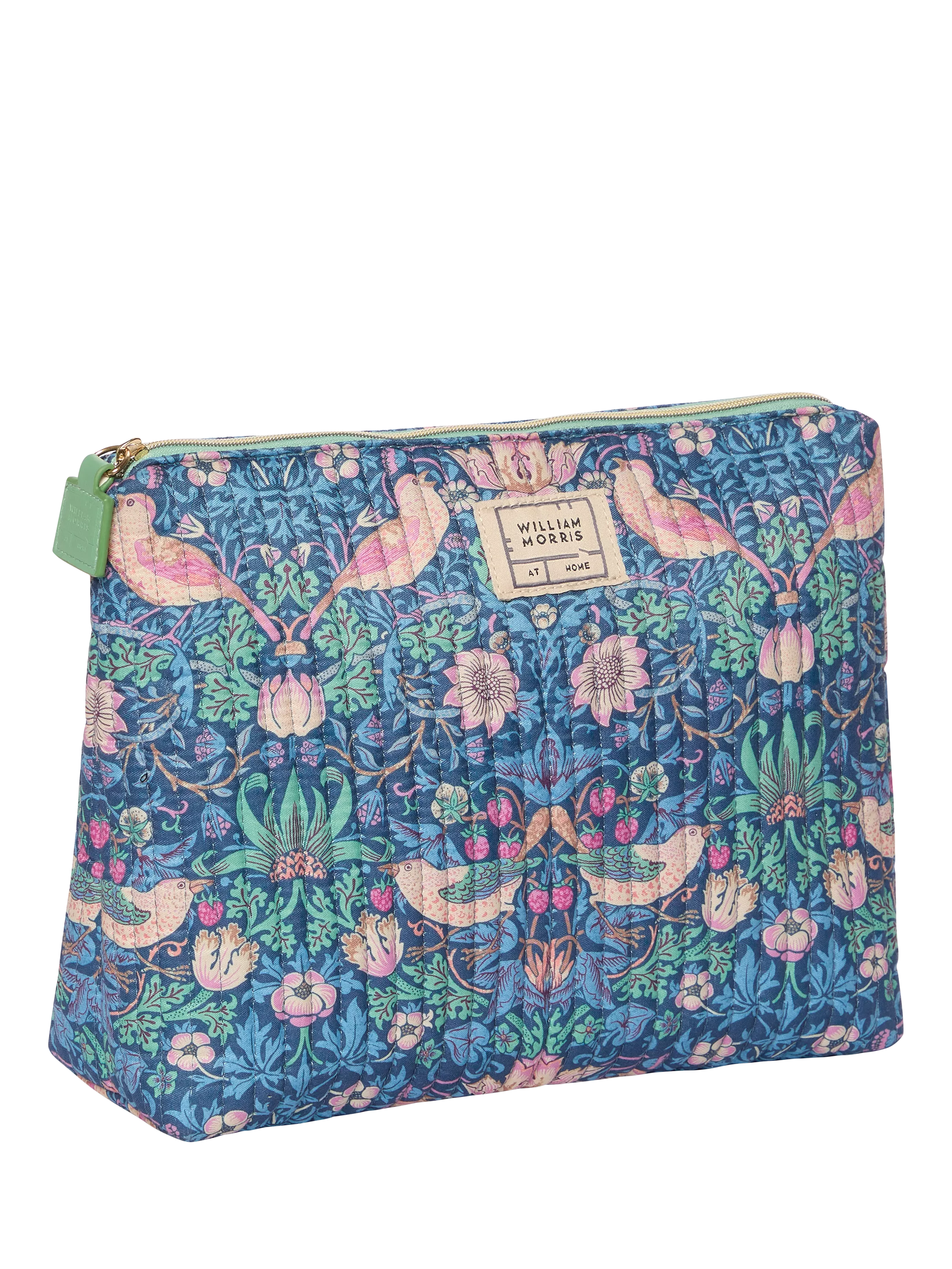 William Morris At Home Strawberry Thief quilted wash bag, UK version