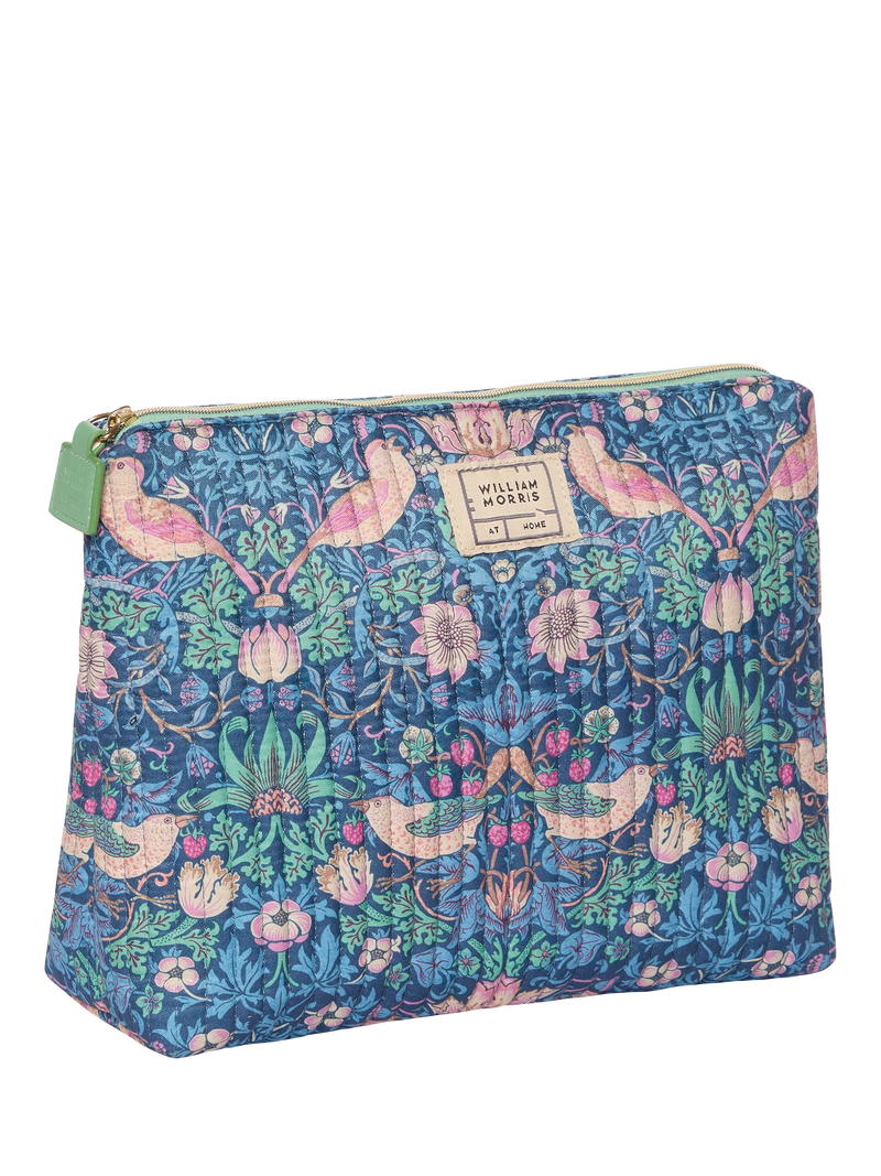 William Morris At Home Strawberry Thief quilted wash bag, UK version