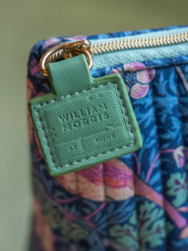 William Morris At Home Strawberry Thief quilted wash bag, UK version