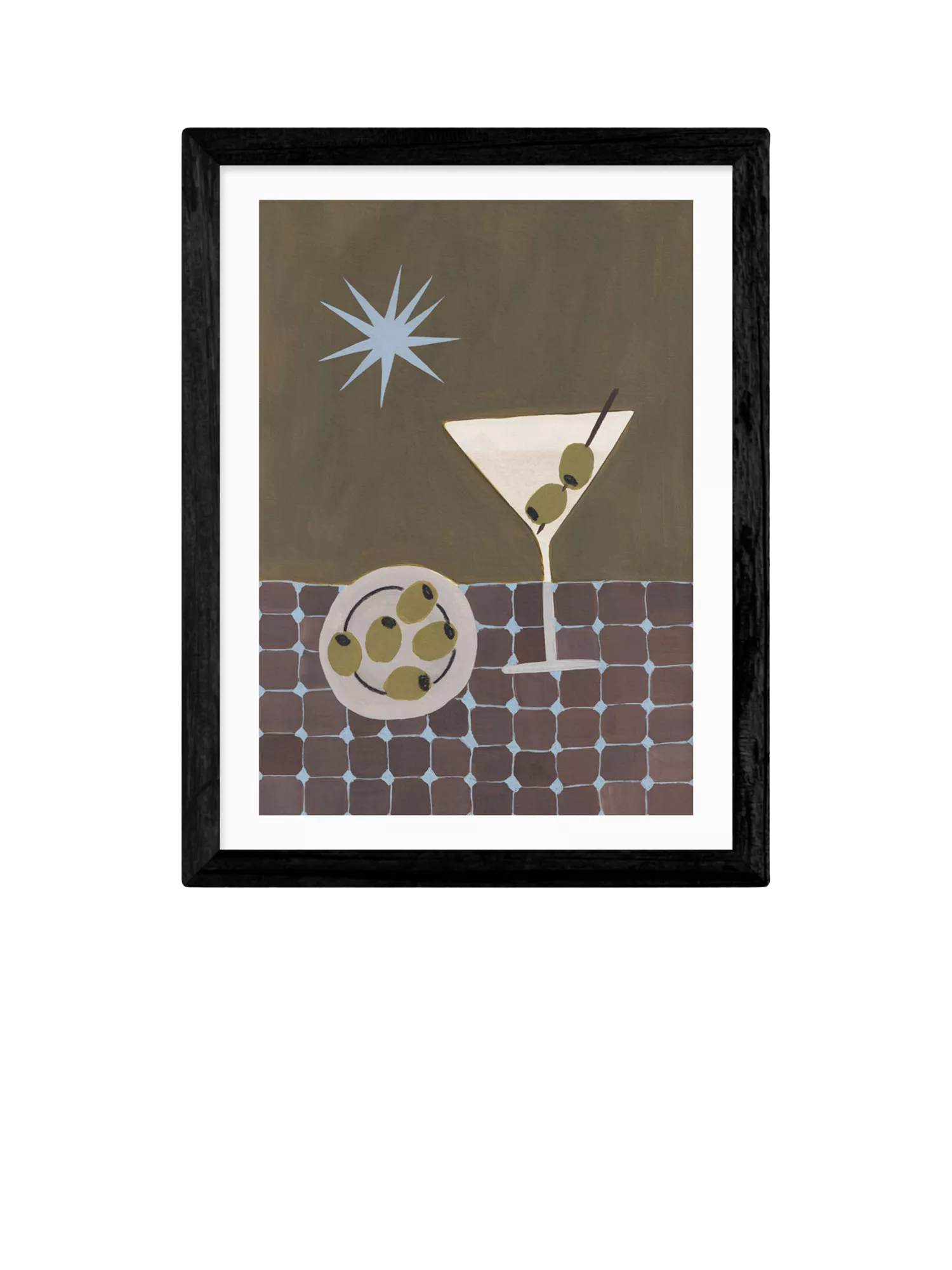 East End Prints Extra Dirty Martini framed art print 43x33cm - British product