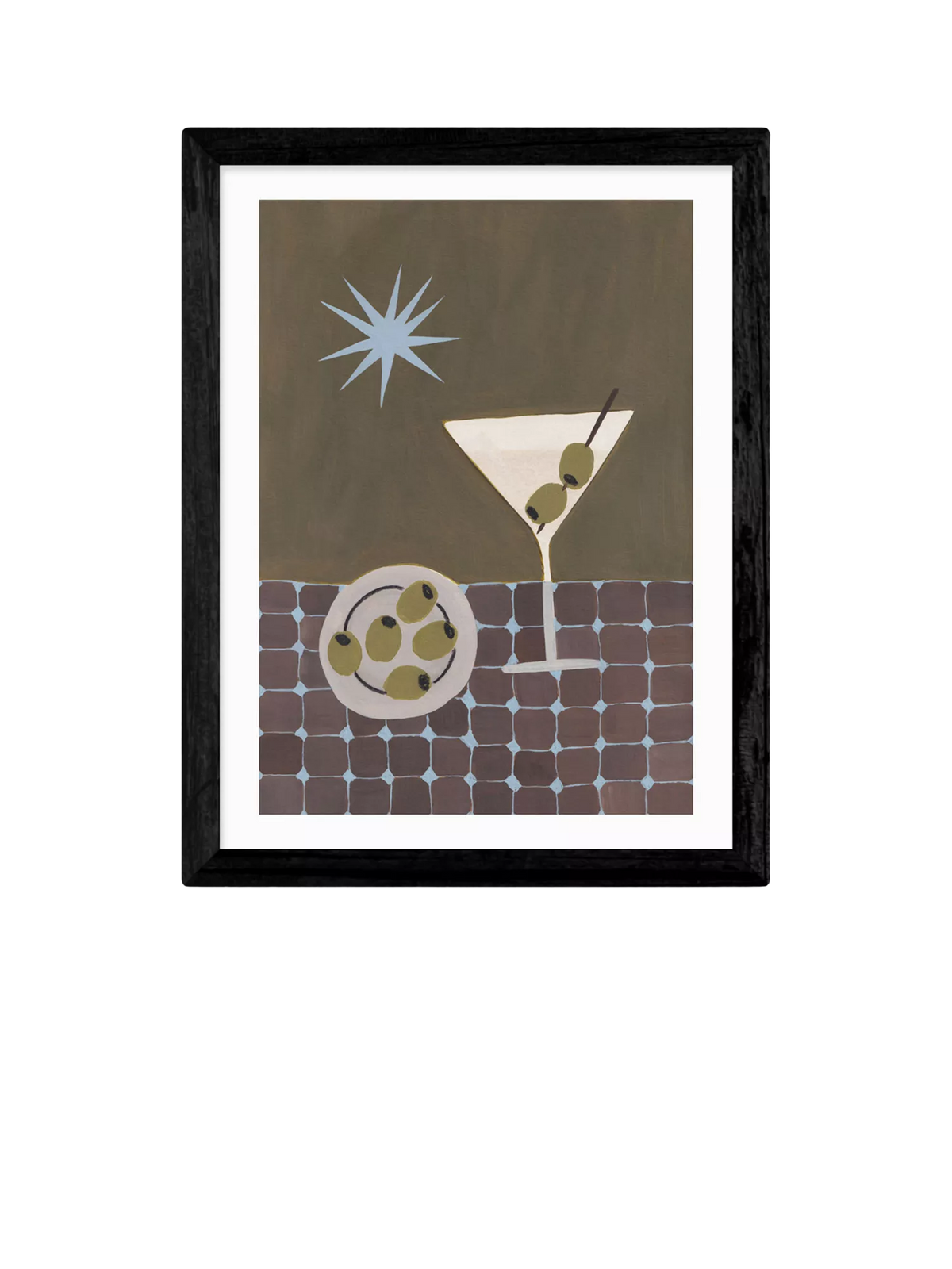 East End Prints Extra Dirty Martini framed art print 43x33cm - British product