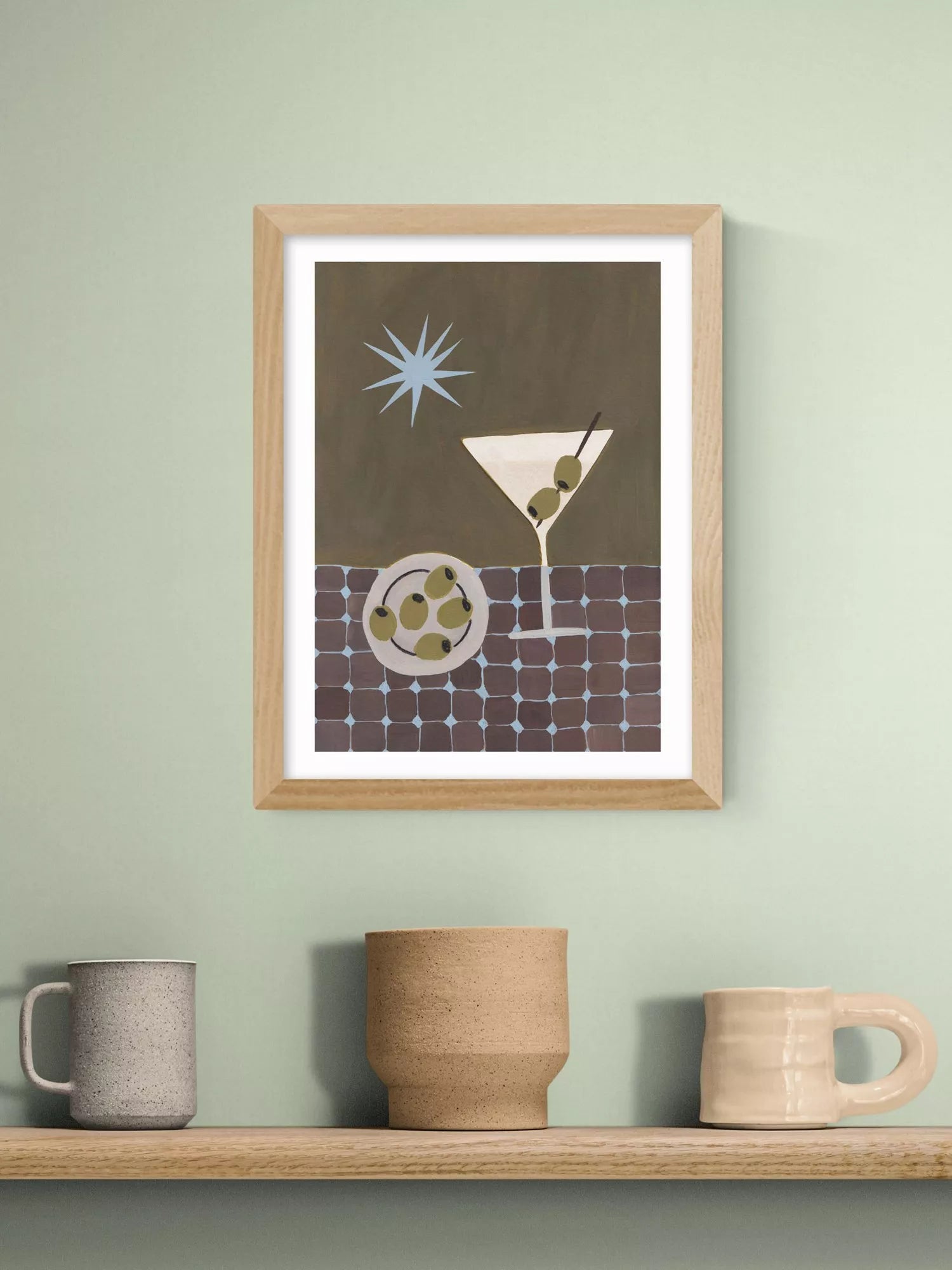 East End Prints Extra Dirty Martini framed print 43.4x33.4cm, imported from the UK