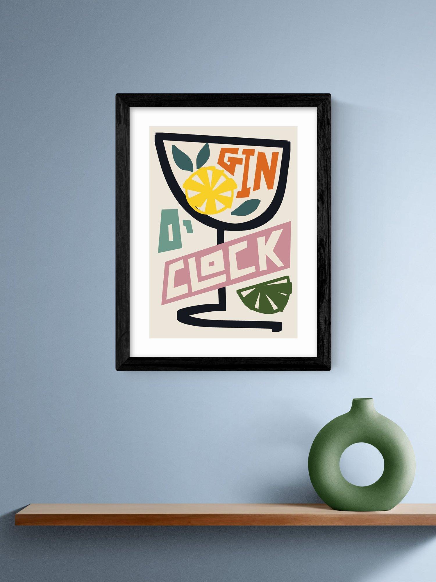 EAST END PRINTS framed print Gin O'Clock 43.4x33.4cm UK version