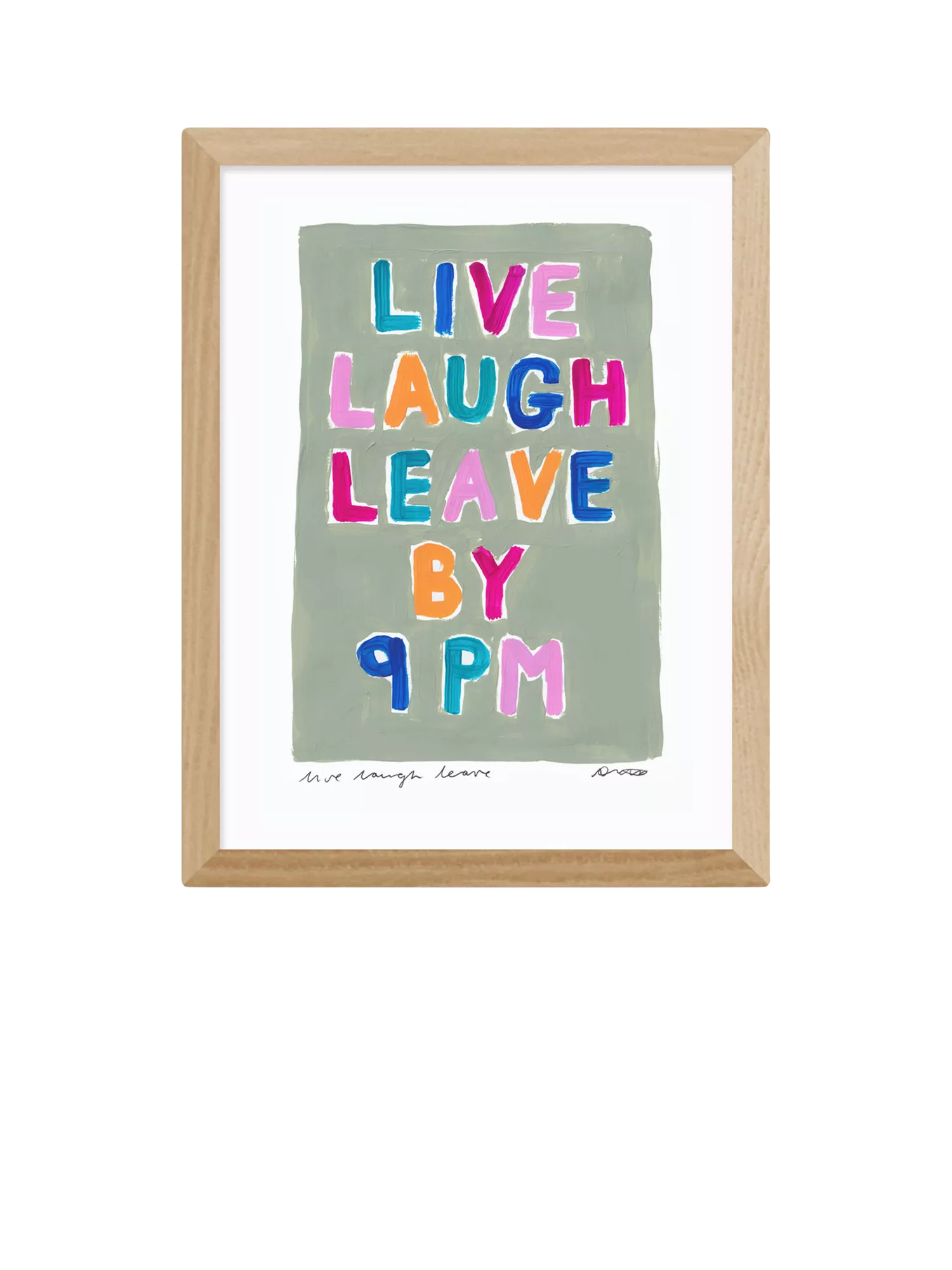 East End Prints Natalie Cass framed print typographic art oak frame, UK version