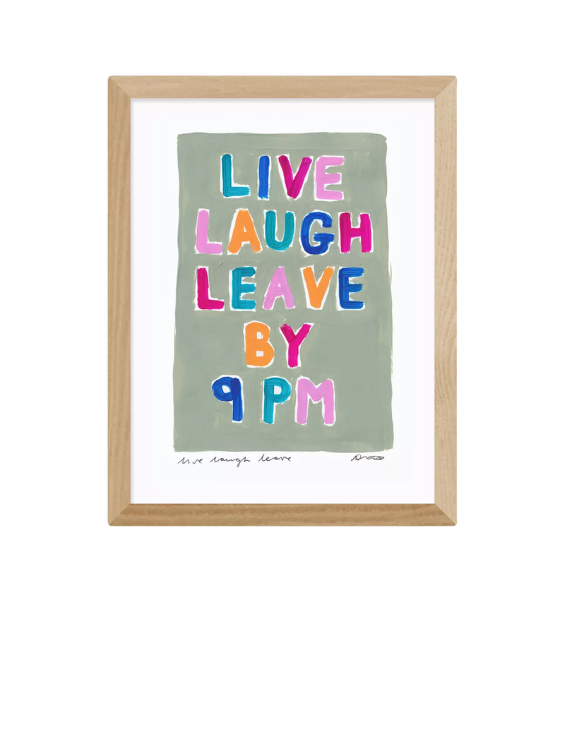 East End Prints Natalie Cass framed print typographic art oak frame, UK version
