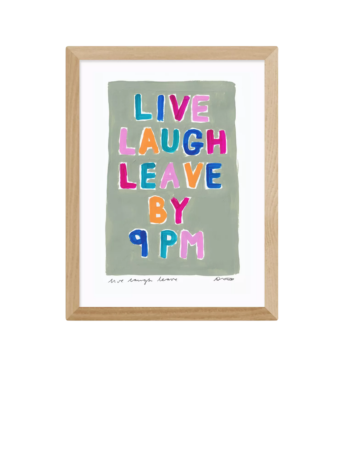 East End Prints Natalie Cass framed print typographic art oak frame, UK version