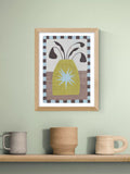 East End Prints Star Vase framed print 43.4x33.4cm oak (British brand)
