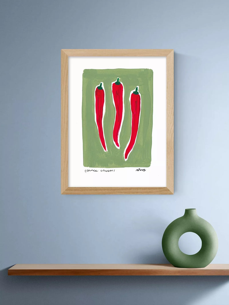 East End Prints Three Chillis framed print 43.4x33.4cm, imported from the UK