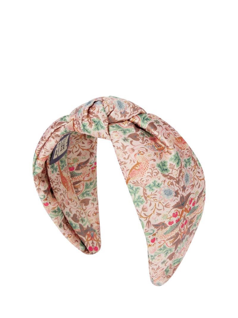 William Morris At Home Strawberry Thief headband pink, imported from the UK