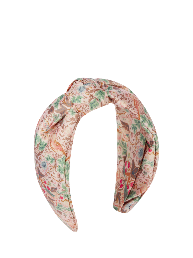 William Morris At Home Strawberry Thief headband pink, imported from the UK