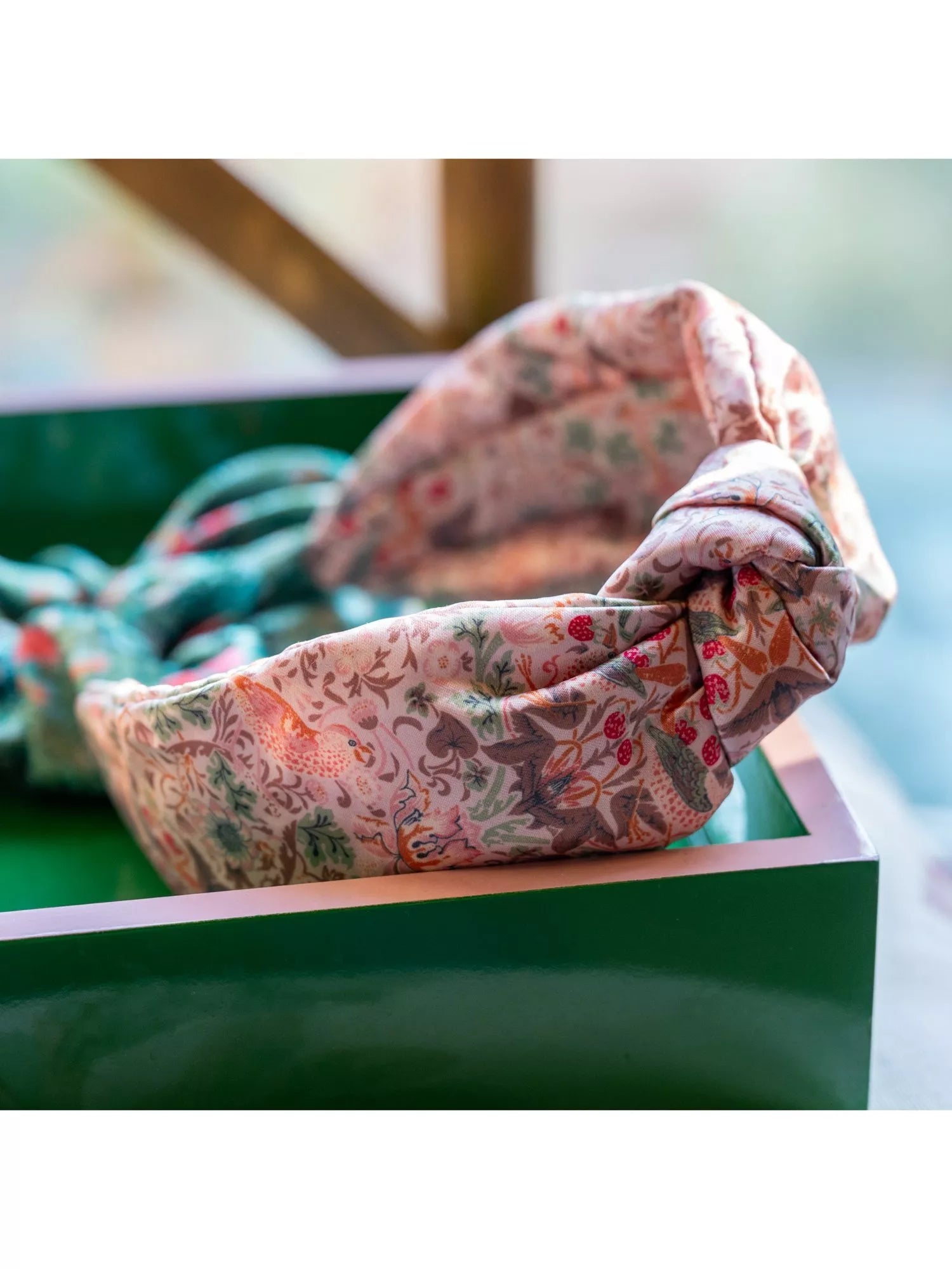 William Morris At Home Strawberry Thief headband pink, imported from the UK