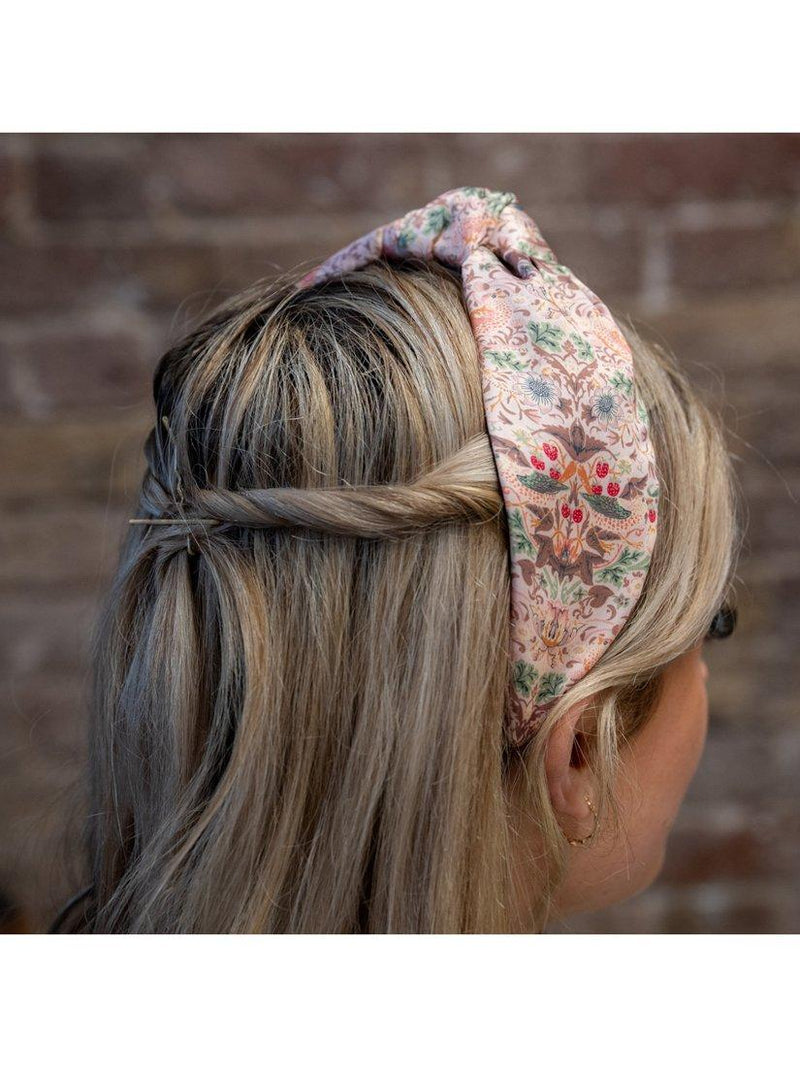 William Morris At Home Strawberry Thief headband pink, imported from the UK