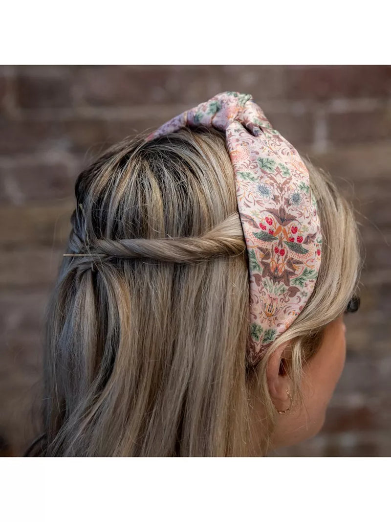 William Morris At Home Strawberry Thief headband pink, imported from the UK