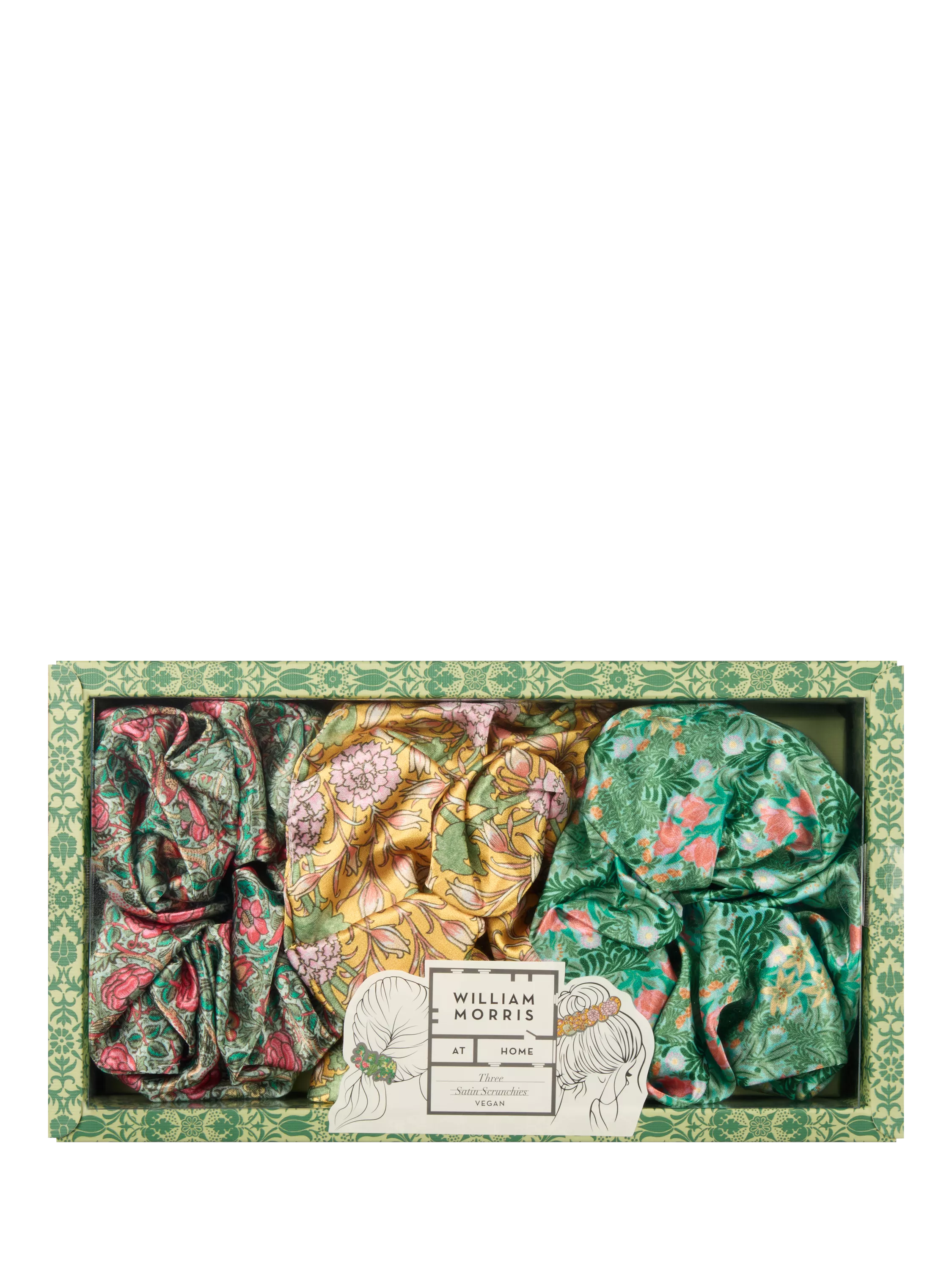 William Morris satin hair scrunchies gift set - British product