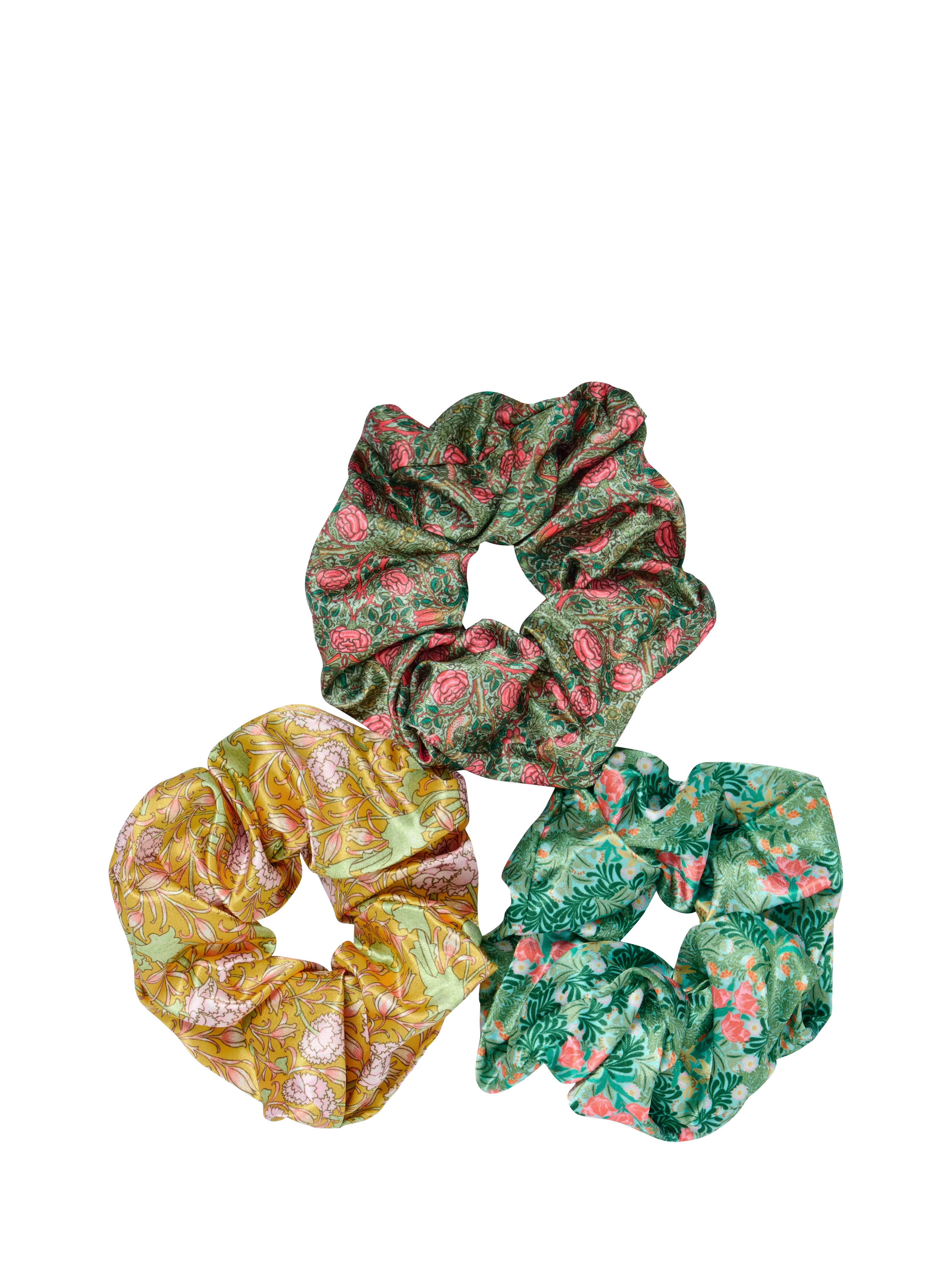 William Morris satin hair scrunchies gift set - British product
