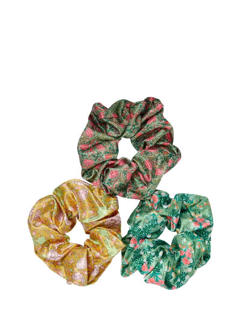 William Morris satin hair scrunchies gift set - British product