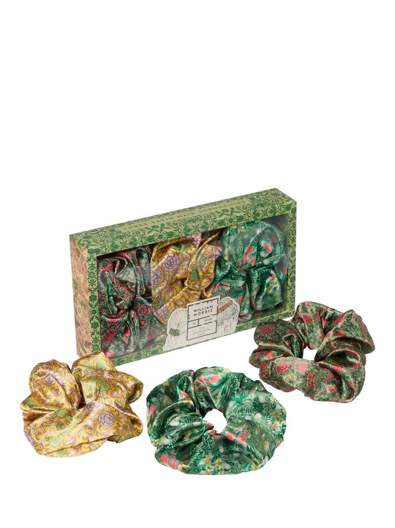 William Morris satin hair scrunchies gift set - British product