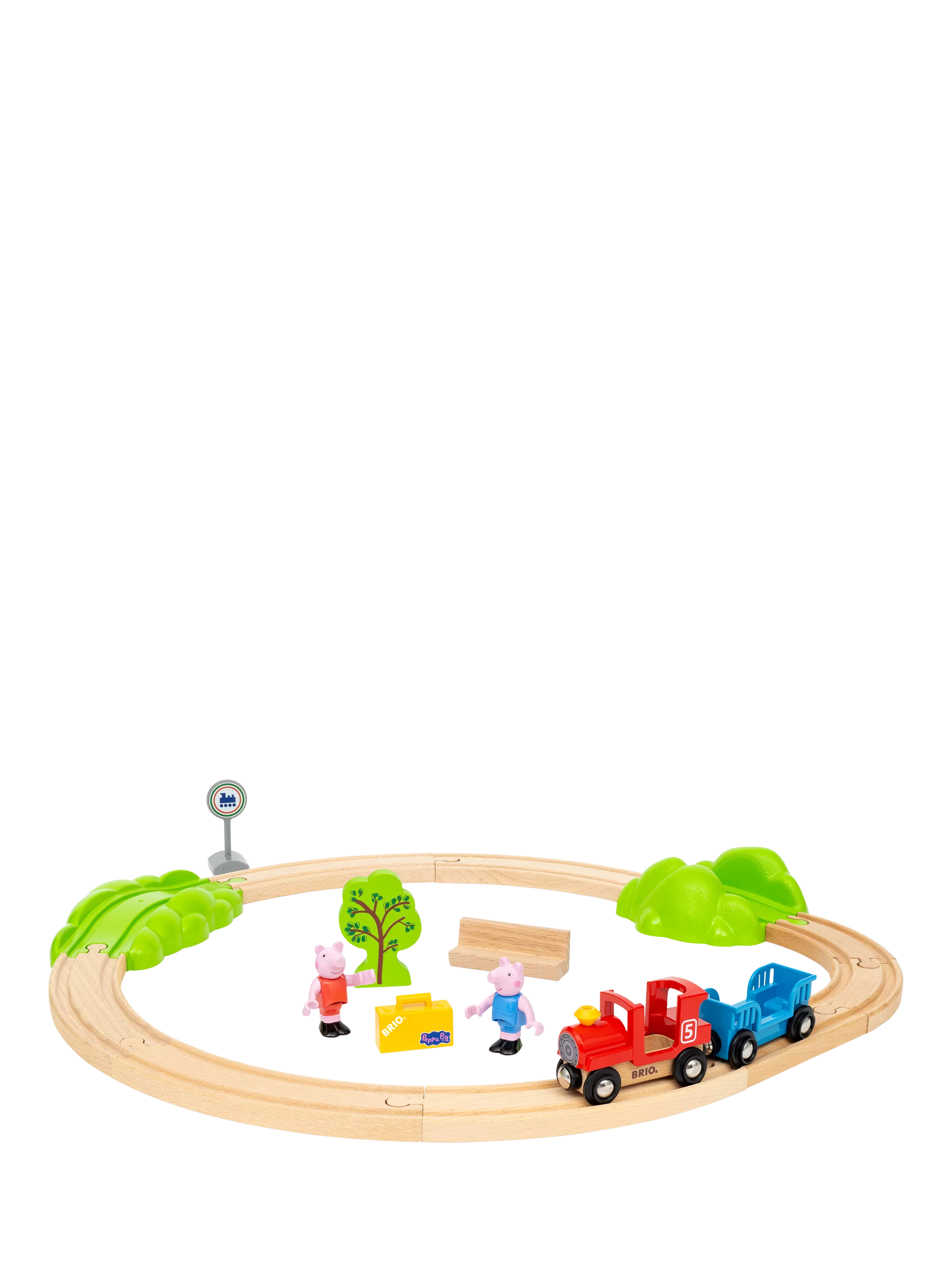 BRIO Peppa Pig train set with wooden tracks and figures, UK version