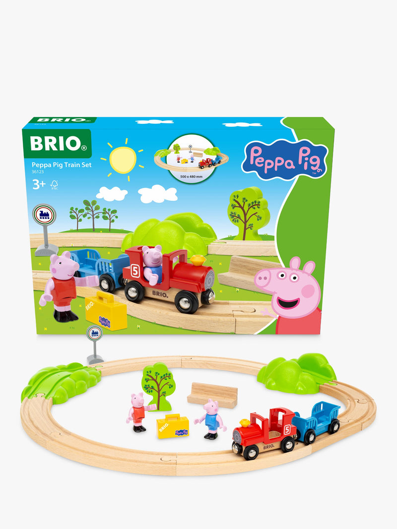 BRIO Peppa Pig train set with wooden tracks and figures, UK version