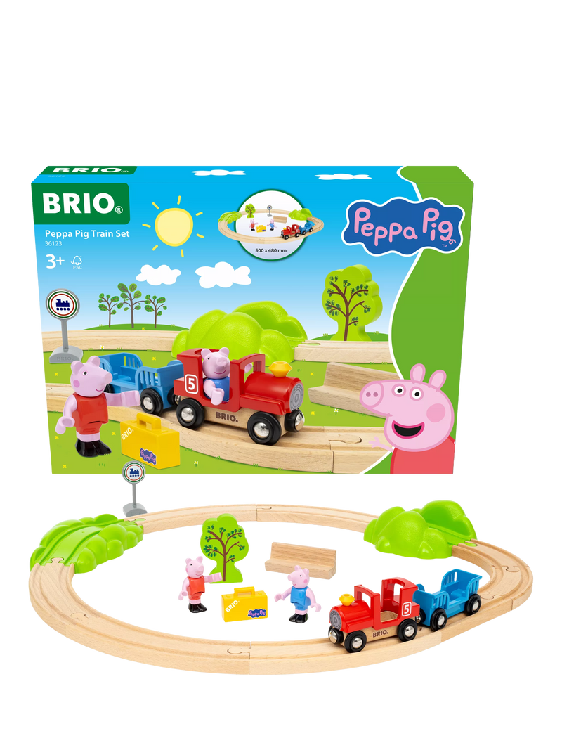 BRIO Peppa Pig train set with wooden tracks and figures, UK version