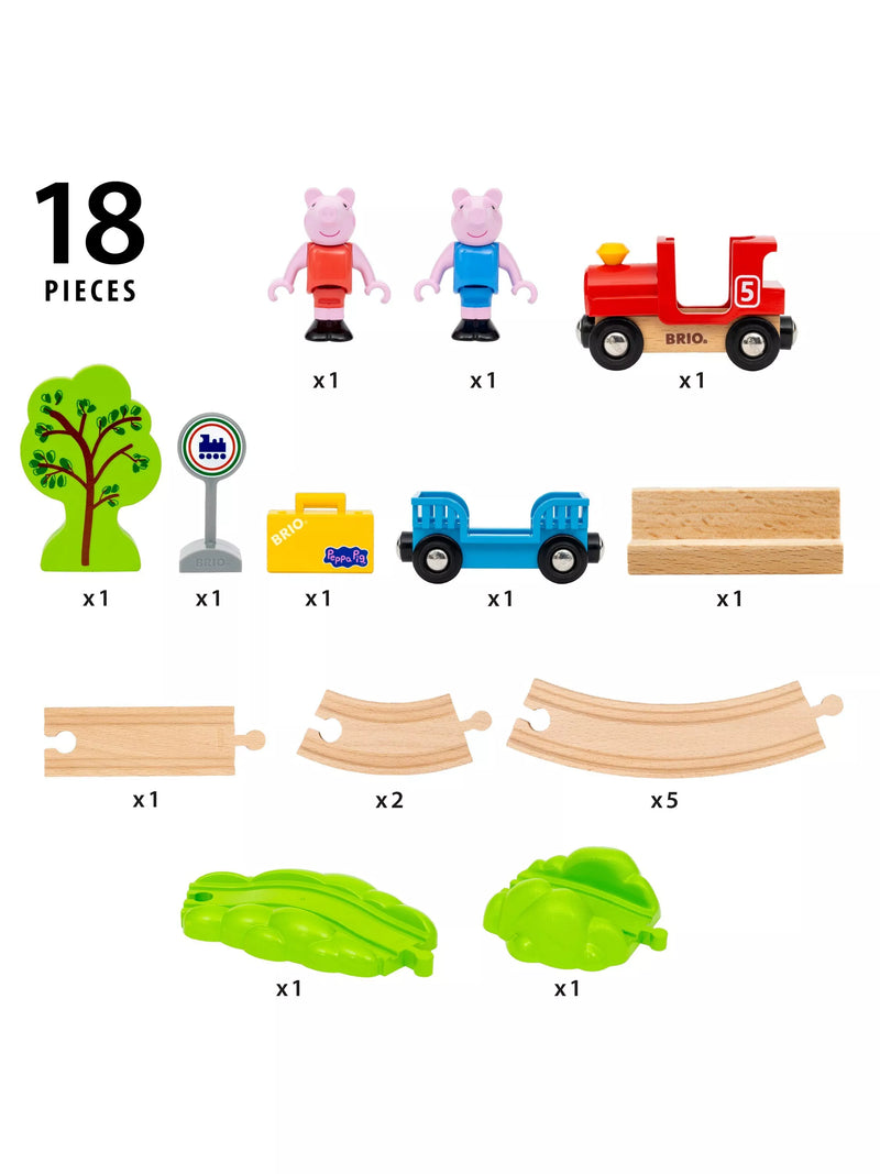 BRIO Peppa Pig train set with wooden tracks and figures, UK version
