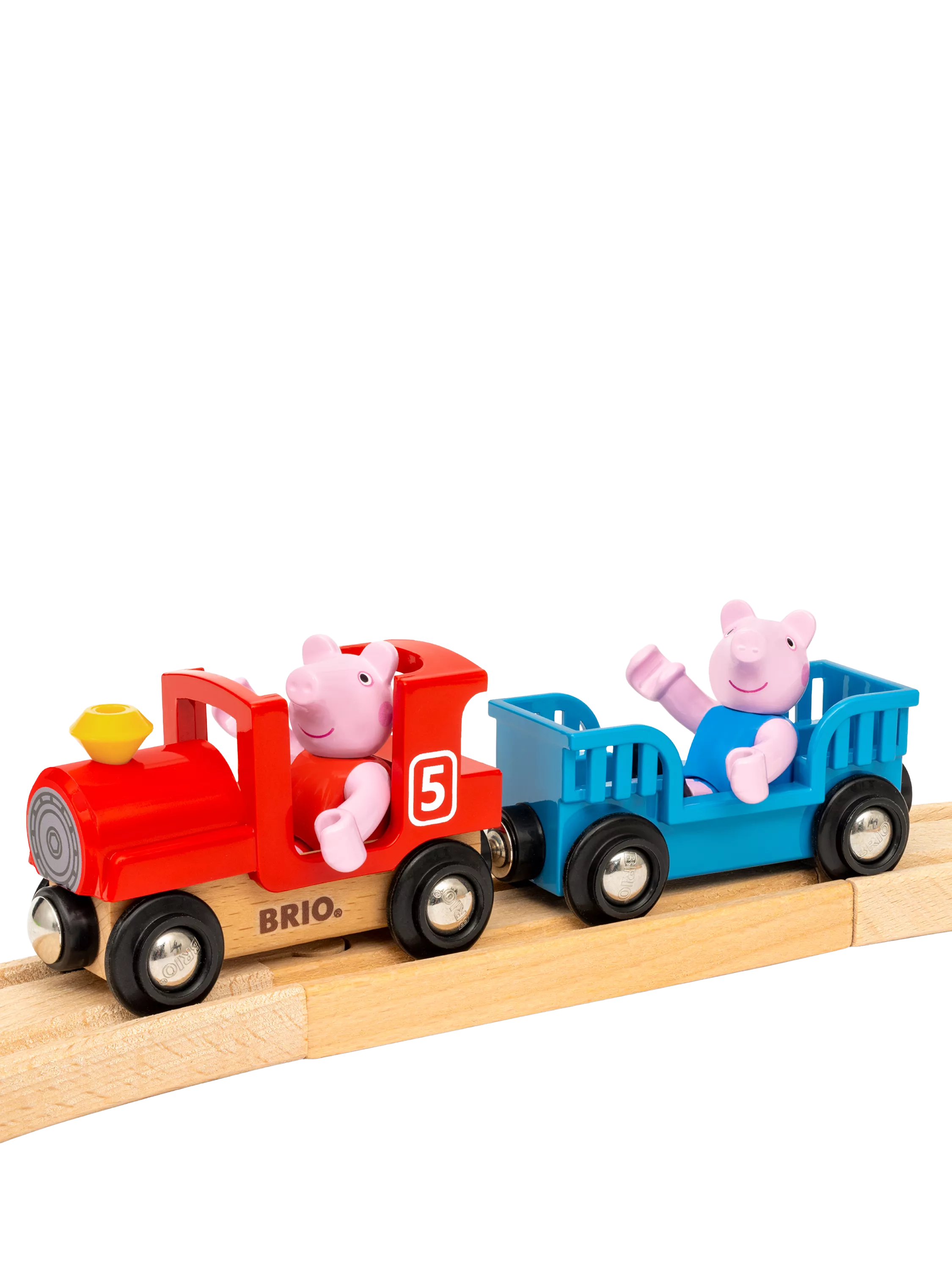 BRIO Peppa Pig train set with wooden tracks and figures, UK version
